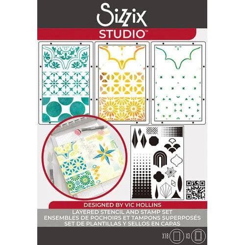 Sizzix Studio Mark Montano Layered Stencil & Stamp Set