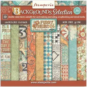 Stamperia Background Selection Furry Friends 12 x 12